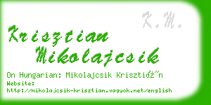 krisztian mikolajcsik business card